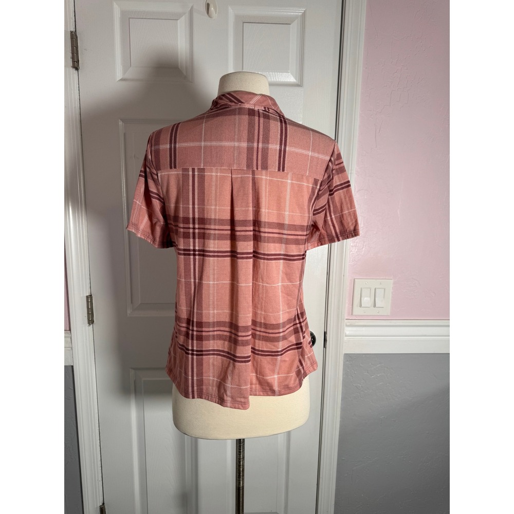 Urban Girl Pink Plaid Tie‎ Front Short Sleeve Button Down Shirt UDS10842 Mens M